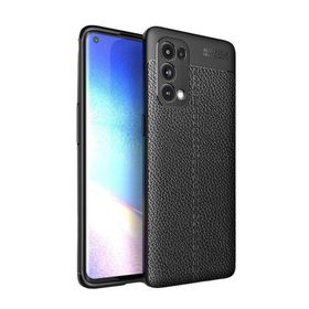 Teleplus Oppo Reno 5 5g Kamera Korumalı Deri Dokulu Lacivert Silikon Cep Telefonu Kılıf