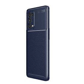 Teleplus Oppo Reno 5 5g Kamera Korumalı Karbon Dokulu Lacivert Silikon Cep Telefonu Kılıf