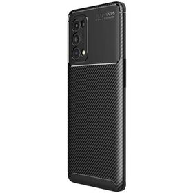 Teleplus Oppo Reno 5 5g Kamera Korumalı Karbon Dokulu Lacivert Silikon Cep Telefonu Kılıf