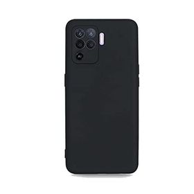 Teleplus Oppo Reno 5 Lite Kamera Korumalı İçi Kadife Silikon Siyah Kılıf