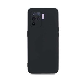 Teleplus Oppo Reno 5 Lite Kamera Korumalı İçi Kadife Silikon Siyah Kılıf