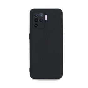 Teleplus Oppo Reno 5 Lite Kamera Korumalı İçi Kadife Silikon Siyah Kılıf