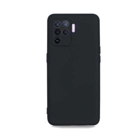 Teleplus Oppo Reno 5 Lite Kamera Korumalı İçi Kadife Silikon Siyah Kılıf