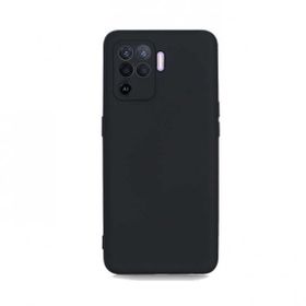Teleplus Oppo Reno 5 Lite Kamera Korumalı İçi Kadife Silikon Siyah Kılıf