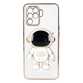 Teleplus Oppo Reno 5 Lite Standlı Kamera Korumalı Astronot Silikon Kılıf