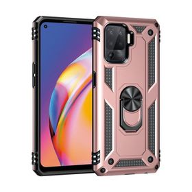 Teleplus Oppo Reno 5 Lite Vega Yüzüklü Tank Silikon Gümüş Kılıf