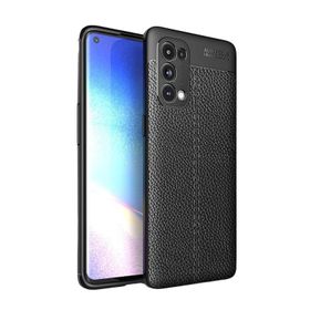 Teleplus Oppo Reno 5 Pro 5g Kamera Korumalı Deri Dokulu Kırmızı Silikon Cep Telefonu Kılıf