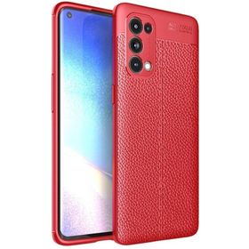 Teleplus Oppo Reno 5 Pro 5g Kamera Korumalı Deri Dokulu Kırmızı Silikon Cep Telefonu Kılıf