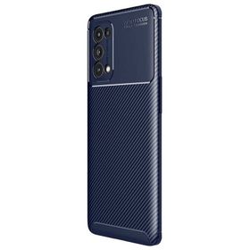 Teleplus Oppo Reno 5 Pro 5g Kamera Korumalı Karbon Dokulu Kahverengi Silikon Cep Telefonu Kılıf