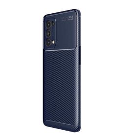 Teleplus Oppo Reno 5 Pro 5g Kamera Korumalı Karbon Dokulu Kahverengi Silikon Cep Telefonu Kılıf