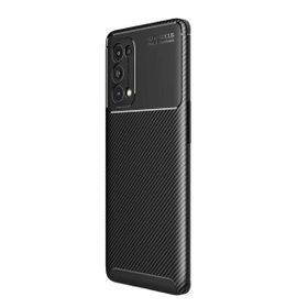 Teleplus Oppo Reno 5 Pro 5g Kamera Korumalı Karbon Dokulu Kahverengi Silikon Cep Telefonu Kılıf