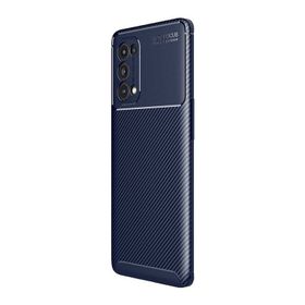Teleplus Oppo Reno 5 Pro 5g Kamera Korumalı Karbon Dokulu Kahverengi Silikon Cep Telefonu Kılıf