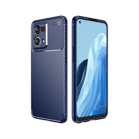 Teleplus Oppo Reno 7 4G Kamera Korumalı Negro Karbon Dokulu Silikon Siyah Ekran Koruyucu Kılıf