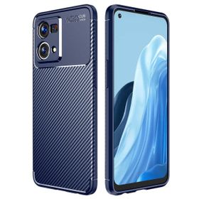 Teleplus Oppo Reno 7 4G Kamera Korumalı Negro Karbon Dokulu Silikon Siyah Ekran Koruyucu Kılıf