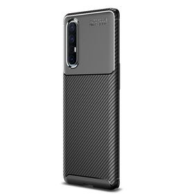 Teleplus Oppo Reno3 Pro 5g Negro Karbon Lacivert Tam Kapatan Ekran Koruyucu Silikon Cep Telefonu Kılıf