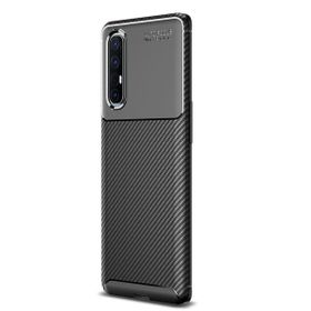 Teleplus Oppo Reno3 Pro 5g Negro Karbon Lacivert Tam Kapatan Ekran Koruyucu Silikon Cep Telefonu Kılıf