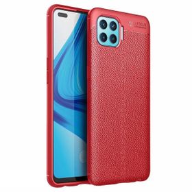 Teleplus Oppo Reno4 Lite Deri Dokulu Silikon Kılıf + Nano Ekran Koruyucu