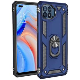 Teleplus Oppo Reno4 Lite VEGA YÜZÜKLÜ Çift Katmanlı Tank Kapak-Gümüş Kılıf