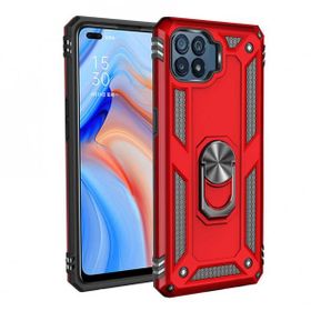 Teleplus Oppo Reno4 Lite Vega Yüzüklü Çift Katmanlı Tank Kapak Gümüş Nano Glass Ekran Koruyucu Cep Telefonu Kılıfı