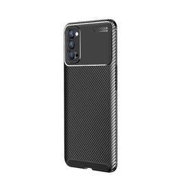Teleplus Oppo Reno4 Negro Karbon Silikon Siyah Tam Kapatan Ekran Koruyucu Kılıf