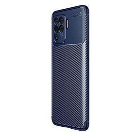 Teleplus Oppo Reno5 Lite Negro Karbon Silikon Lacivert Nano Ekran Koruyucu Kılıf