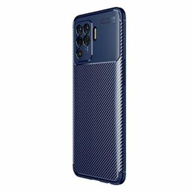 Teleplus Oppo Reno5 Lite Negro Karbon Silikon Lacivert Nano Ekran Koruyucu Kılıf