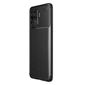 Teleplus Oppo Reno5 Lite Negro Karbon Silikon Lacivert Nano Ekran Koruyucu Kılıf