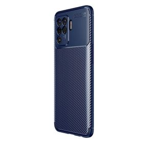 Teleplus Oppo Reno5 Lite Negro Karbon Silikon Lacivert Nano Ekran Koruyucu Kılıf