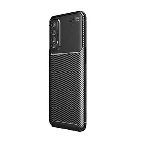Teleplus Realme 7 Negro Karbon Dokulu Siyah Nano Ekran Koruyucu Silikon Cep Telefonu Kılıf
