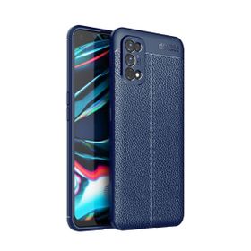 Teleplus Realme 7 Pro Deri Dokulu Kırmızı Silikon Cep Telefonu Kılıf