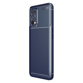Teleplus Realme 7 Pro Negro Karbon Dokulu Lacivert Nano Ekran Koruyucu Silikon Cep Telefonu Kılıf