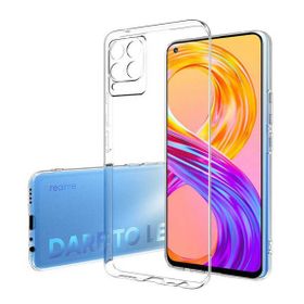 Teleplus Realme 8 Pro Kamera Korumalı Lüks Silikon Şeffaf Nano Ekran Koruyucu Kılıf