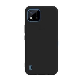 Teleplus Realme C11 2021 Mat Lüks Silikon Siyah Kılıf + Nano Ekran Koruyucu
