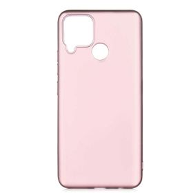 Teleplus Realme C15 Lüks Mat Silikon Rose Gold Nano Ekran Koruyucu Kılıf