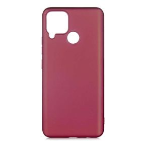 Teleplus Realme C15 Lüks Mat Silikon Rose Gold Nano Ekran Koruyucu Kılıf