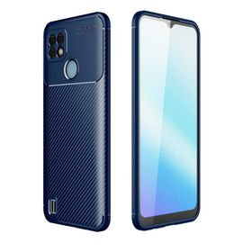 Teleplus Realme C25S Kamera Korumalı Karbon Negro Silikon Lacivert Nano Ekran Koruyucu Cep Telefonu Kılıfı