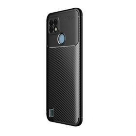 Teleplus Realme C25S Kamera Korumalı Karbon Negro Silikon Lacivert Nano Ekran Koruyucu Cep Telefonu Kılıfı