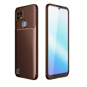 Teleplus Realme C25S Kılıf Kamera Korumalı Karbon Negro Silikon Siyah Nano Ekran Koruyucu