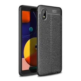 Teleplus Samsung Galaxy A01 Core Deri Dokulu Niss Silikon Siyah Kılıf
