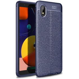 Teleplus Samsung Galaxy A01 Core Deri Dokulu Niss Silikon Siyah Kılıf