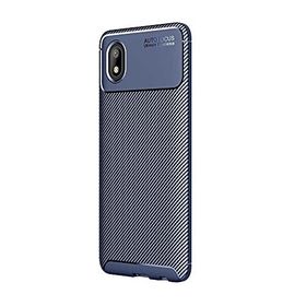 Teleplus Samsung Galaxy A01 Core Karbon Dokulu Negro Silikon Siyah + TAM KAPATAN EKRAN KORUYUCU Kılıf