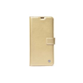 Teleplus Samsung Galaxy A01 Delüxe Standlı Gold Cüzdan Kılıf