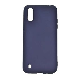 Teleplus Samsung Galaxy A01 Lüks Mat Silikon Lacivert Nano Ekran Koruyucu Cep Telefonu Kılıfı