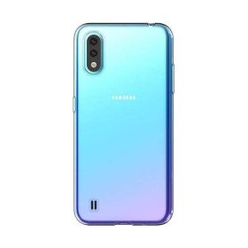Teleplus Samsung Galaxy A01 Lüks Silikon Şeffaf Nano Ekran Koruyucu Kılıf