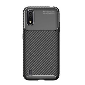 Teleplus Samsung Galaxy A01 Negro Karbon Siyah Nano Ekran Koruyucu Silikon Cep Telefonu Kılıf