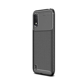 Teleplus Samsung Galaxy A01 Negro Karbon Siyah Nano Ekran Koruyucu Silikon Cep Telefonu Kılıf