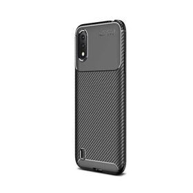 Teleplus Samsung Galaxy A01 Negro Karbon Siyah Nano Ekran Koruyucu Silikon Cep Telefonu Kılıf