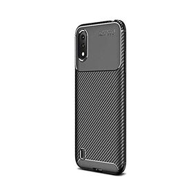 Teleplus Samsung Galaxy A01 Negro Karbon Siyah Tam Kapatan Ekran Koruyucu Silikon Cep Telefonu Kılıf
