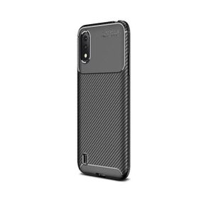 Teleplus Samsung Galaxy A01 Negro Karbon Siyah Tam Kapatan Ekran Koruyucu Silikon Cep Telefonu Kılıf