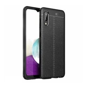Teleplus Samsung Galaxy A02 Deri Dokulu Silikon Lacivert Cep Telefonu Kılıfı